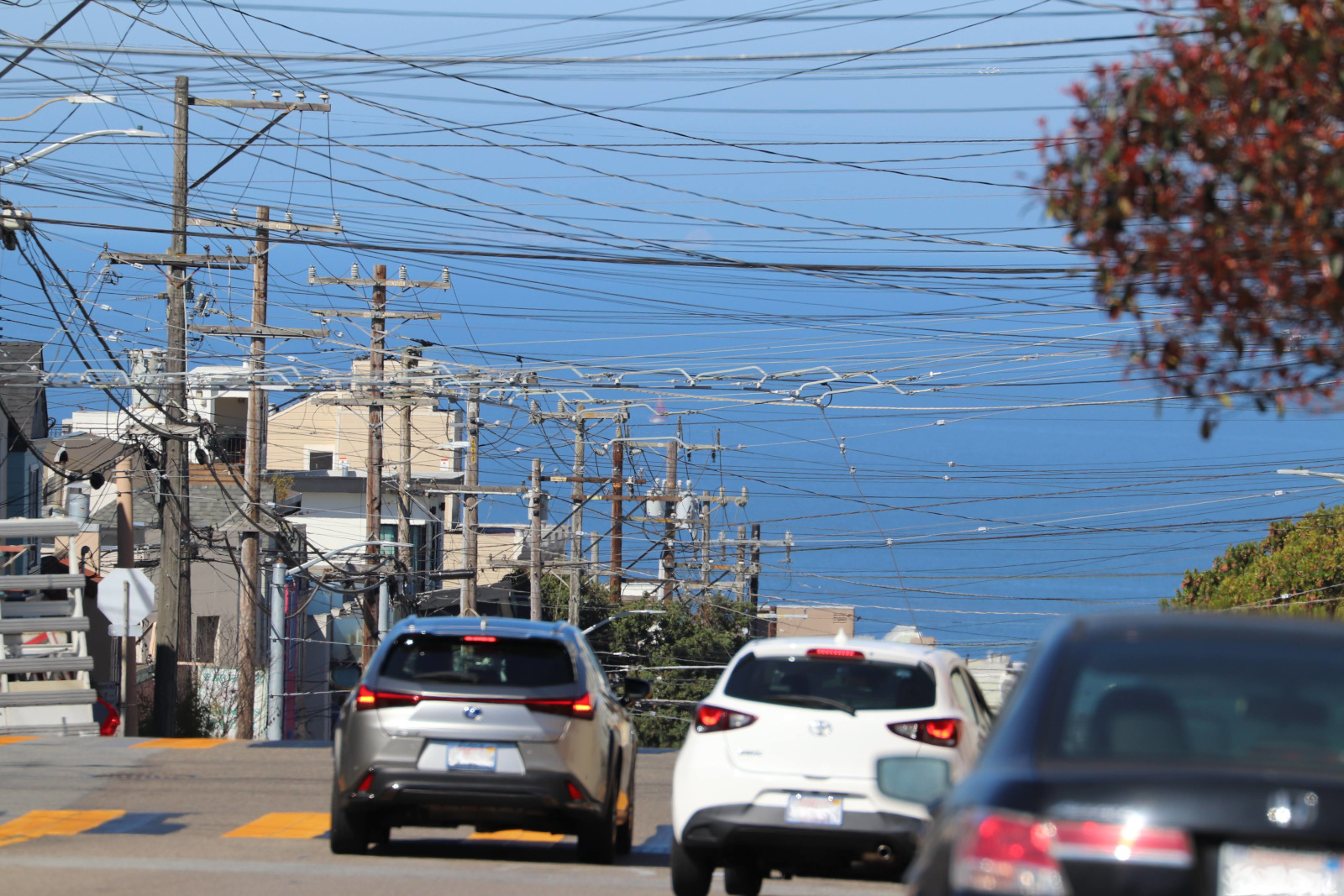 Utility poles in the Sunset district
